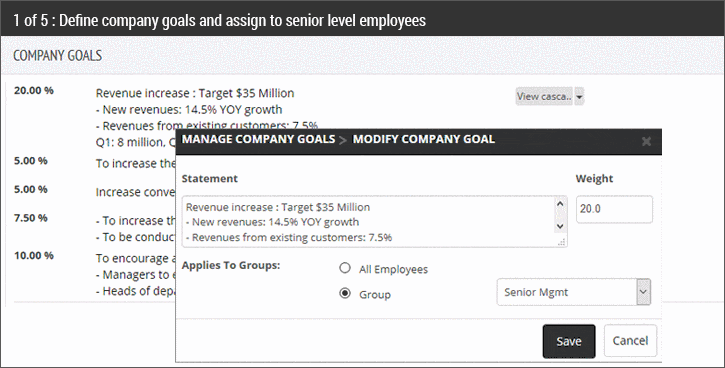 View How to Cascade Company Goals, Track Goal Achievements, Mentor and Guide Employees with Goal Setting Planner Tool