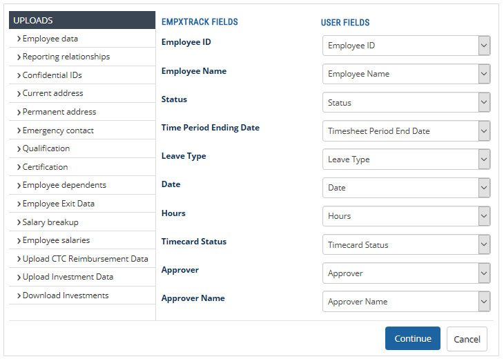 Created a method to upload given data in a specific format