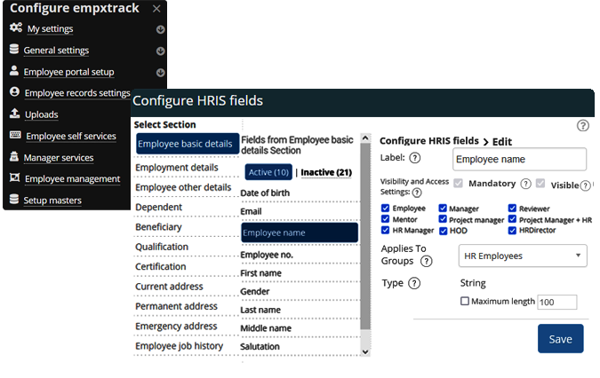 Customizable and Configurable Employee Self Service Portal