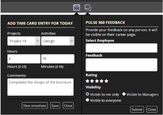 Timecards and 360 Pulse Feedback