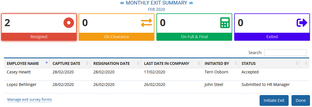 Manage Employee Exit