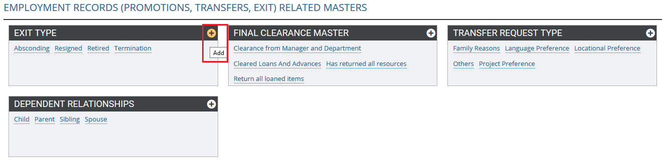 Configure Exit Type and Reason