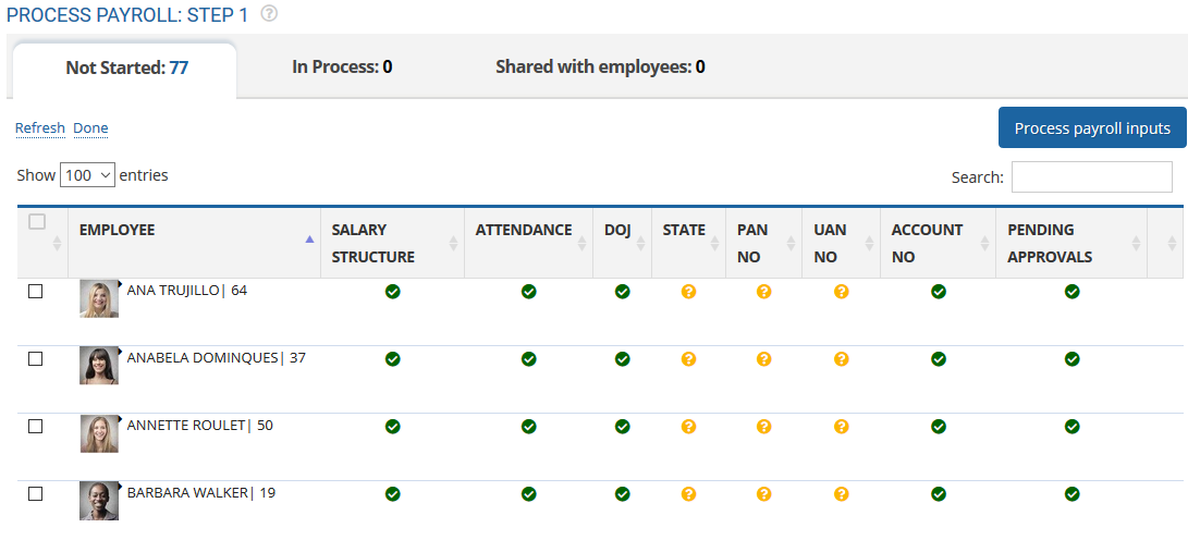 Employee data verification and update