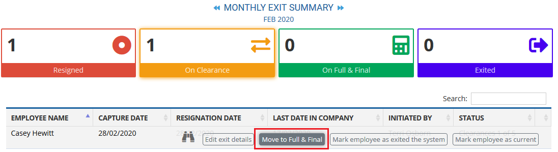 Move to Full and Final Settlement