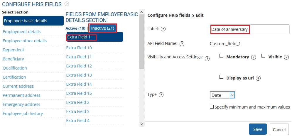 Configure HRIS Variables