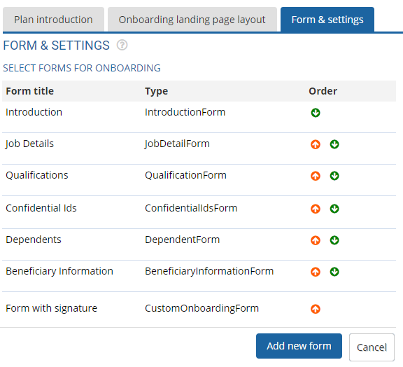 Configure Onboarding Forms