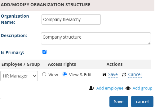 Create Organizational Structure 