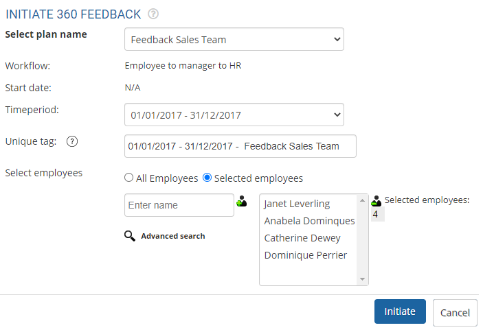 Initiate 360 Feedback
