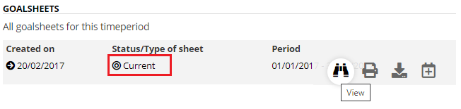 View Goalsheet History