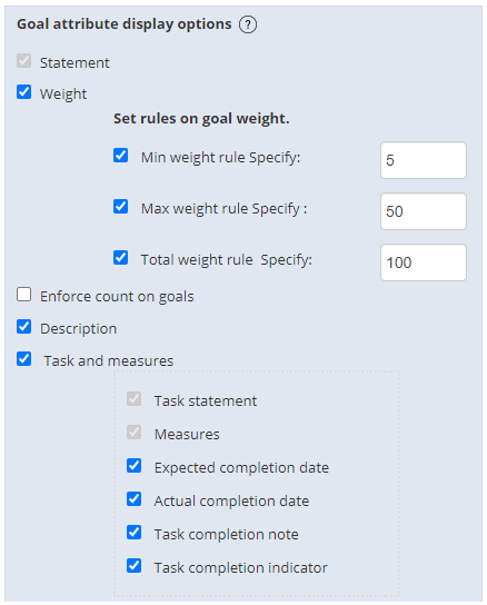 configure goalsheet