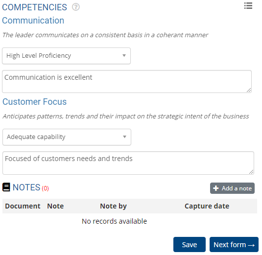 competency form