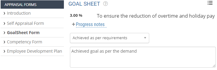 fill goals form