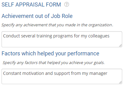 self appraisal form