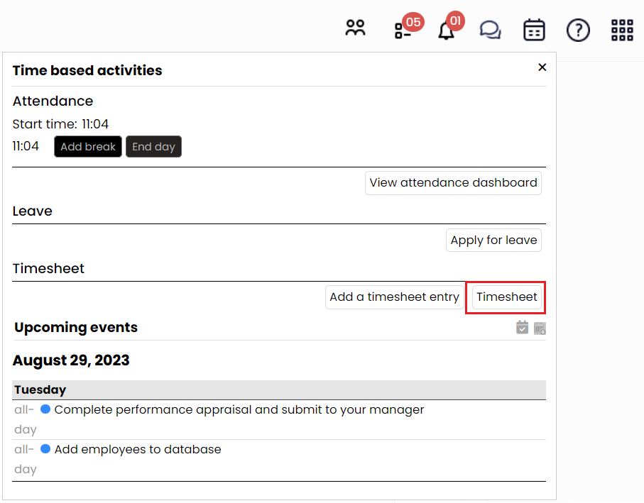 View Timesheet