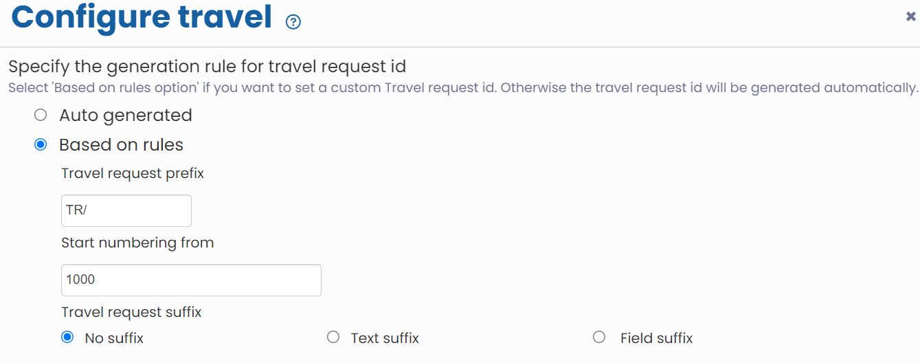 Configure Travel