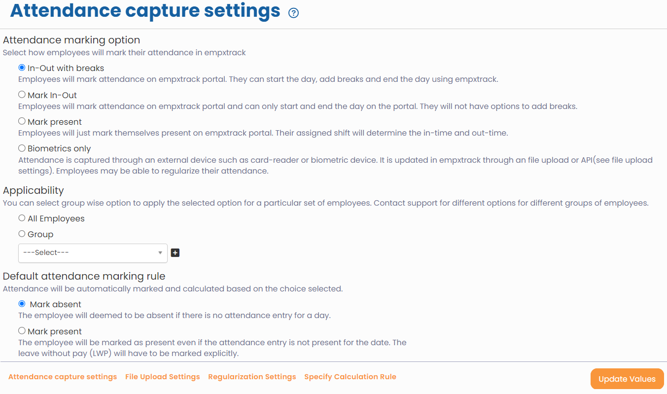 Setup Attendance and Time Calculation Rules