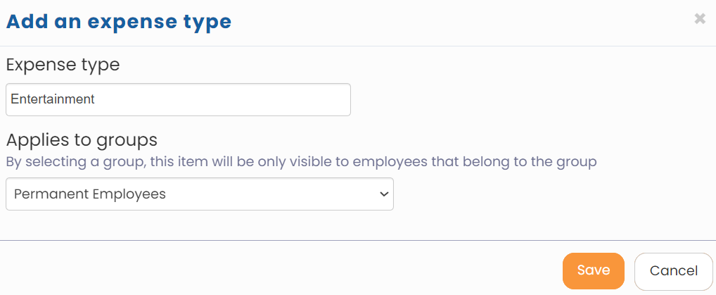 Setup Expense Types