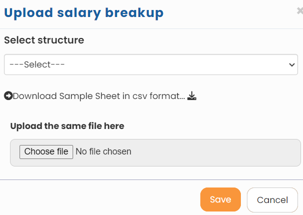 Upload Salary Structure for Employees