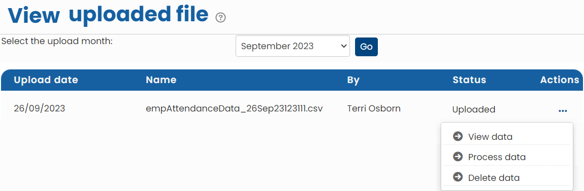 View Uploaded Data and Process Attendance