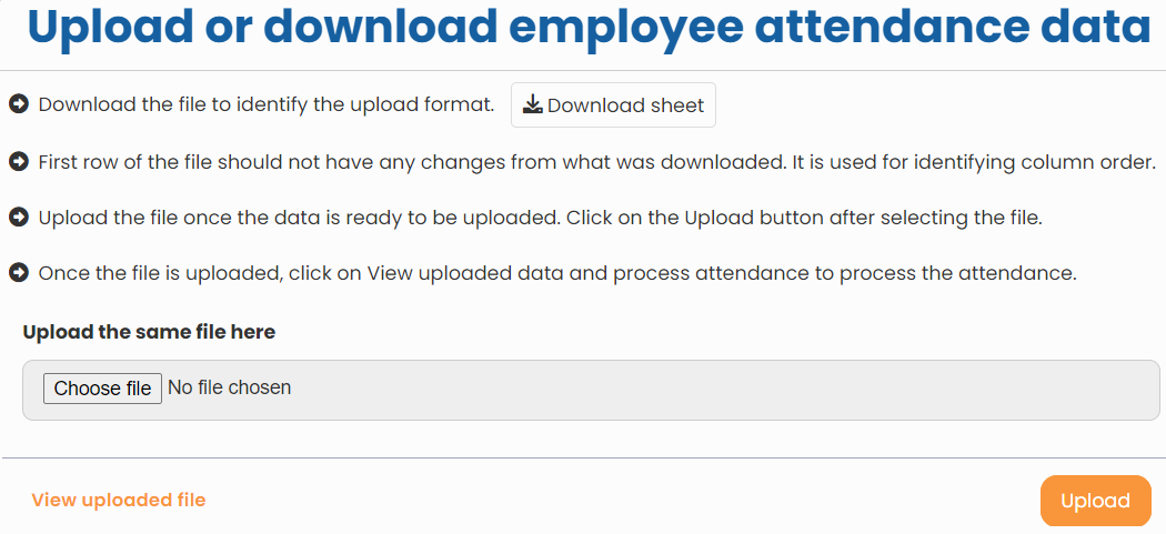 View Uploaded Data and Process Attendance