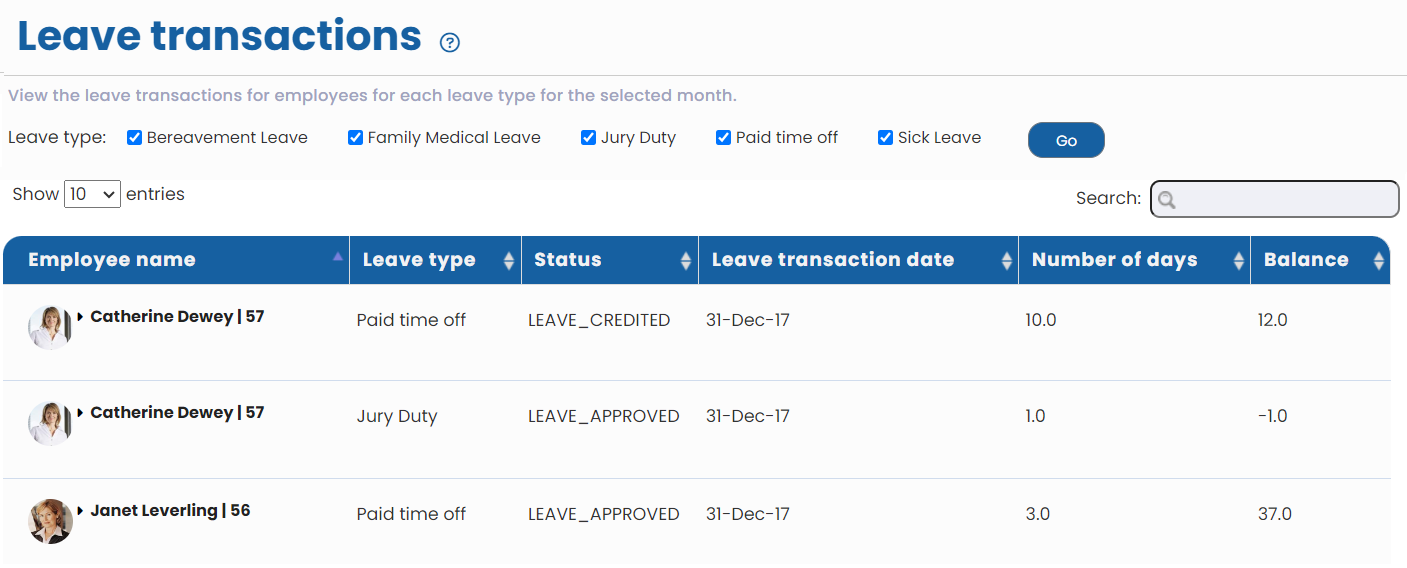 Manager Dashboard for Leave 