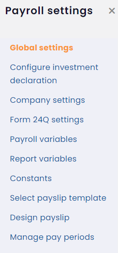 payroll configurations