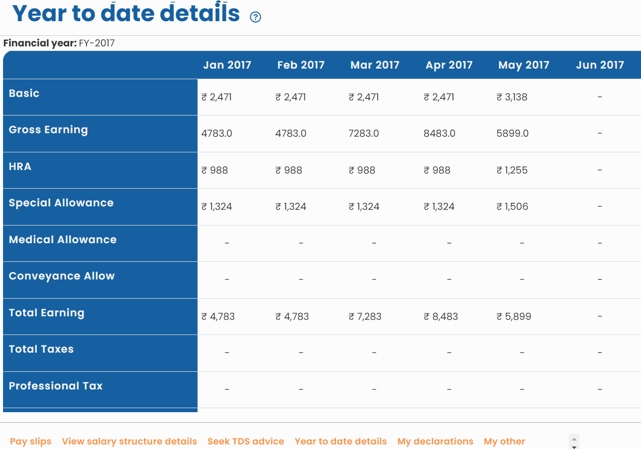 View Year to Date Details